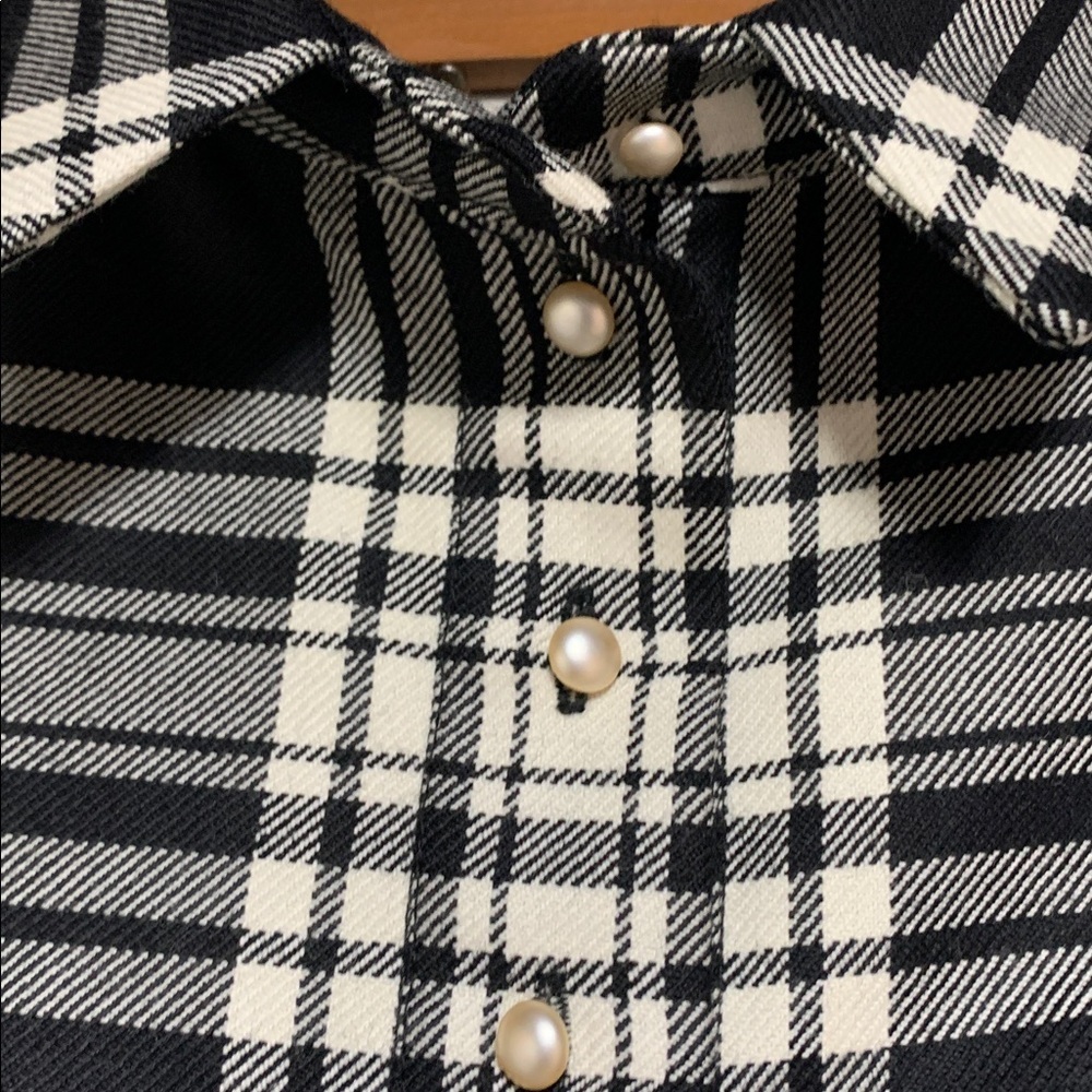 Geysir Icelandic Black Cream Plaid Wool Shirt Dress Size S 38” - Picture 3 of 6